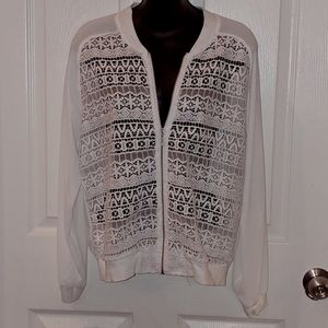 Zipper lace jacket EUC